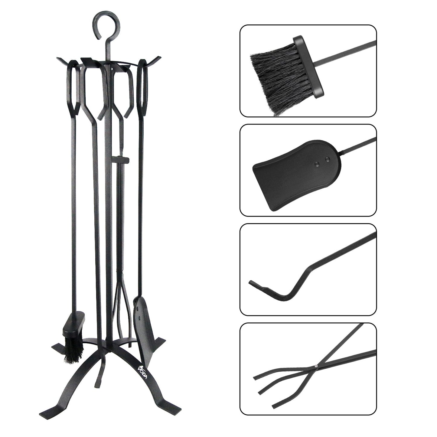 VODA™️ fireplace tools set VDTS206BL VODA SHOP