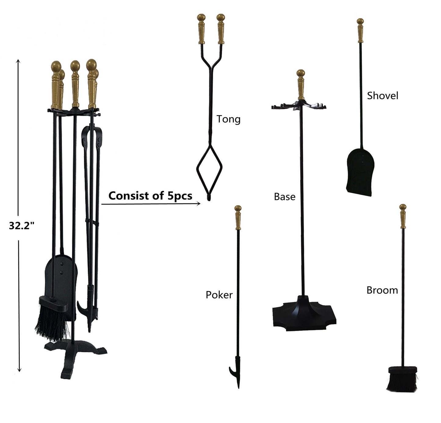VODA™️ FIREPLACE TOOLS SET VDTS205 VODA SHOP