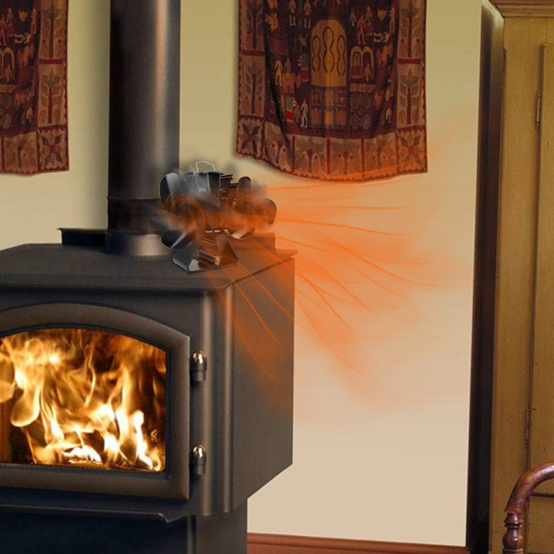 Larger Air Flow 6 Blades Wood Stove Fan VDSF636BM VODA SHOP