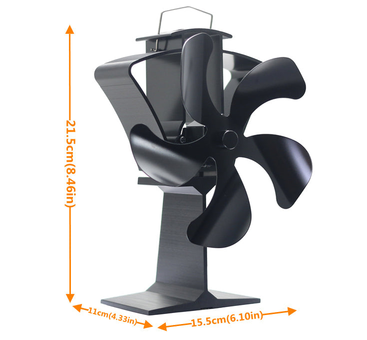 Wood burning 5 blades free standing stove fan VDSF685B VODA SHOP
