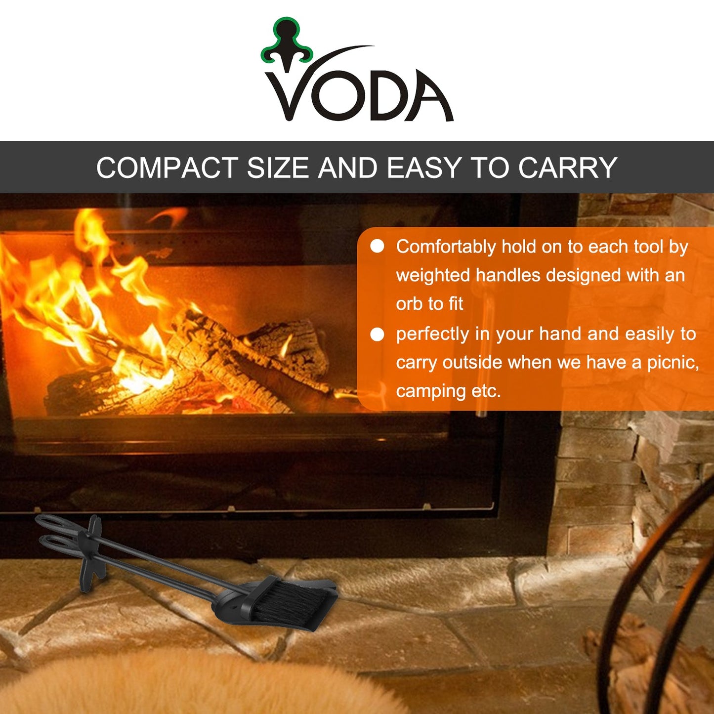 VODA™️ fireplace tools set VDTS400 VODA SHOP