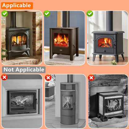 6 Blades with Thermometer Woodburning Heat Powered Fire Fans for Fireplace