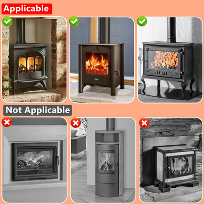 8 Blades Wood Burning Stove Fan with Thermometer for Woodburner