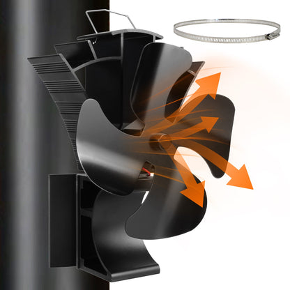 VODA 3-in-1 Wood Burning 4 Blades Heat Powered Fan with Magnet VODA SHOP