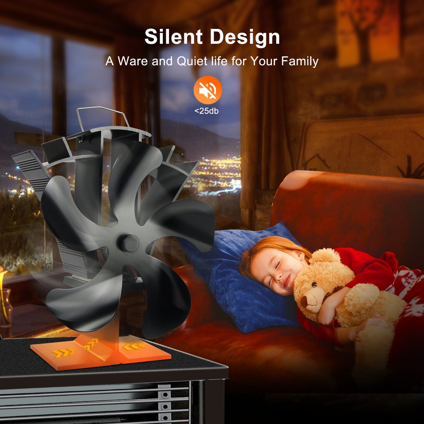 5 Blade Stove Fan VDST615B VODA SHOP