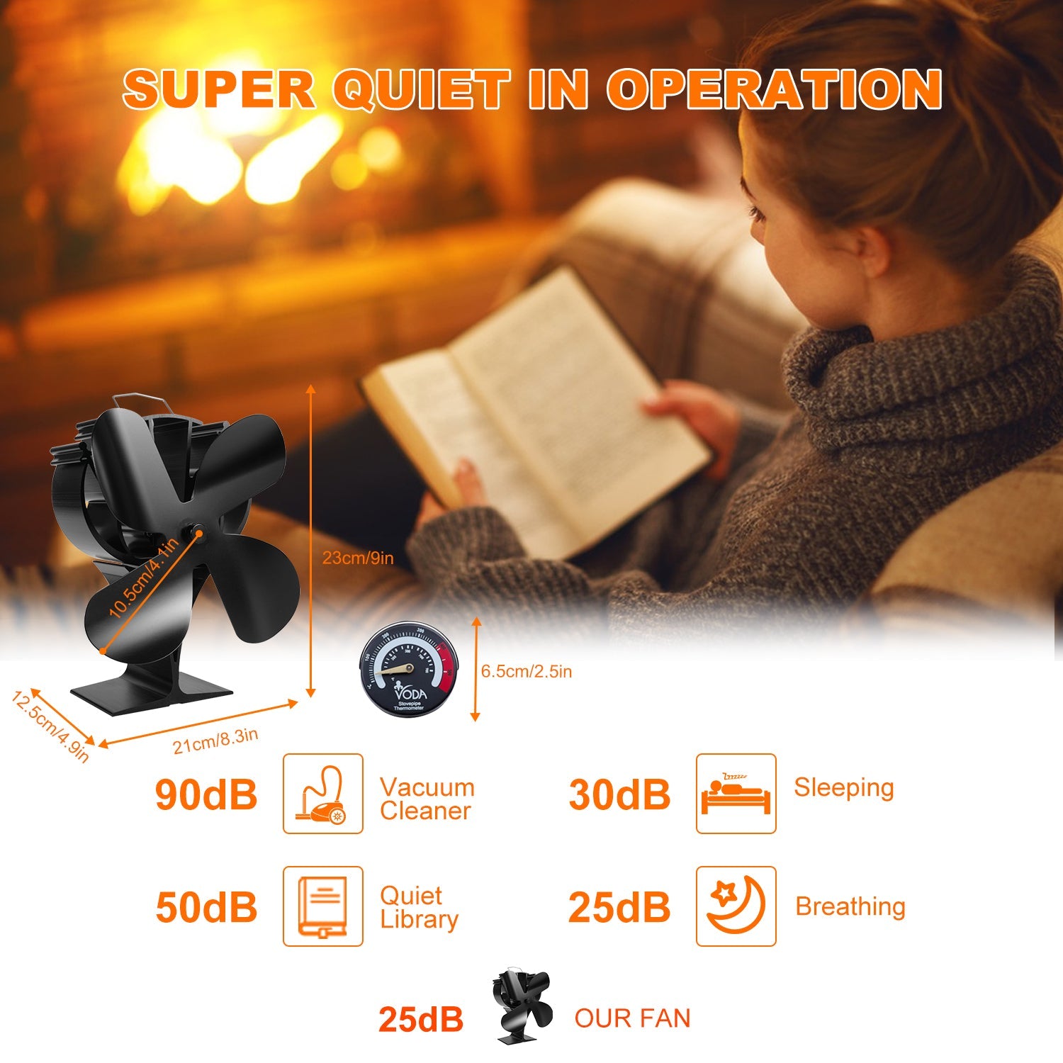 Popular 4 BLADE STOVE FAN VDSF654 VODA SHOP