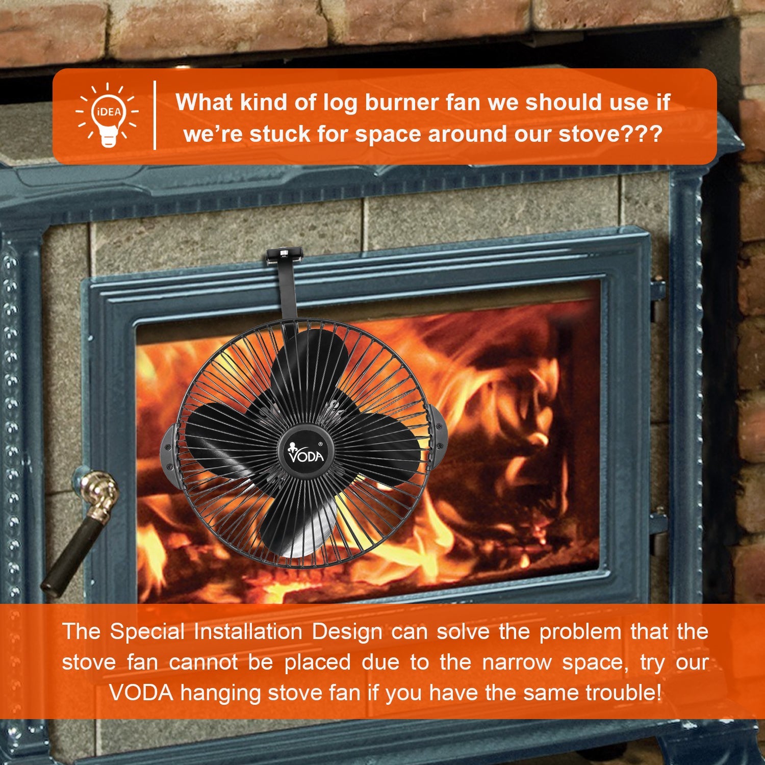 VODA Hanging Wood Burner Stove Fan With Protecting shell VODA SHOP