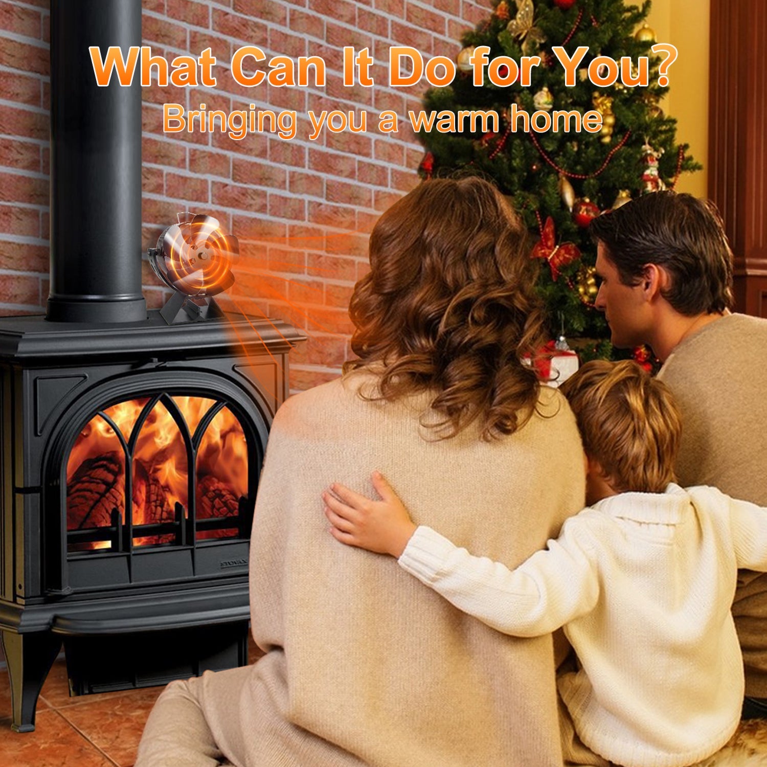 VODA Newly Designed 5 Blades Wood Stove Fan Heat Powered with 180°Adjustment Rotation VODA SHOP