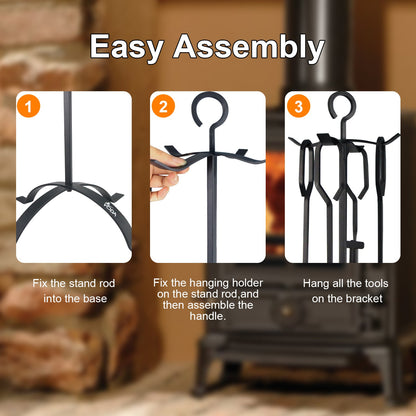 VODA™️ fireplace tools set VDTS206BL VODA SHOP