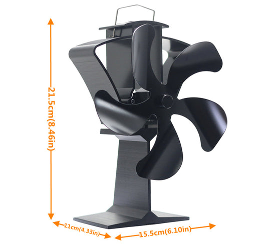 Wood burning 5 blades free standing stove fan VDSF685B VODA SHOP