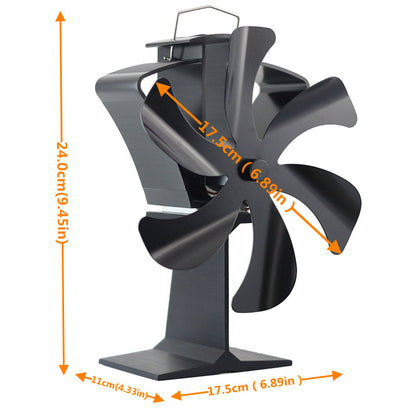 Heat powered ecofriendly 6 blades log burning wood stove fan VDSF686S VODA SHOP