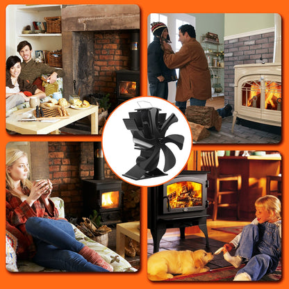 VODA Wood Burner Stove Fan Heat Powered Stove Fan with Bracket for Buddy Heater/Pellet/Wood stove/Fireplace VODA SHOP